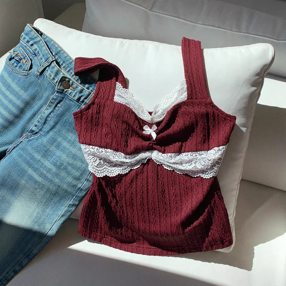 Dame spiss-details topp Skjora