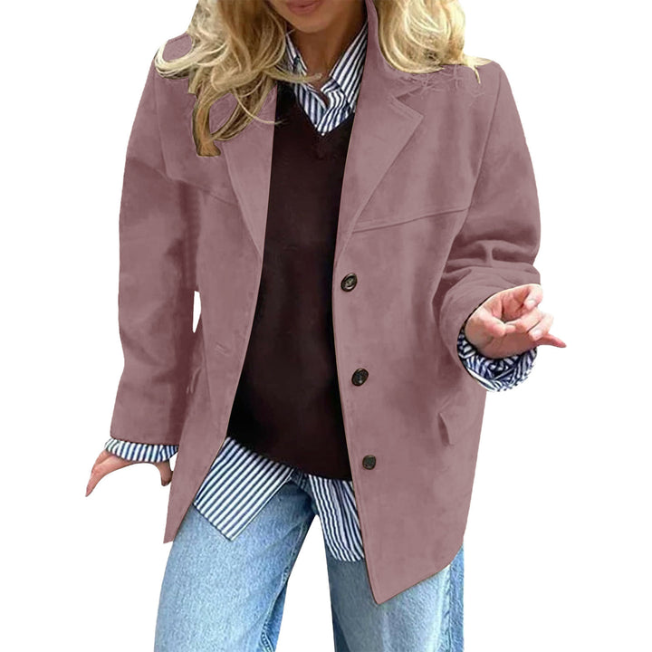 Kvinnegens elegant oversized blazer laget av semsket imitasjon Skjora