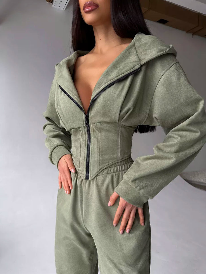 Dame sporty overall med fashionable detaljer Skjora