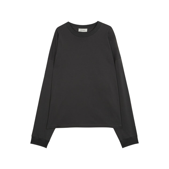 Dame Langermet T-skjorte i minimalistisk design Skjora