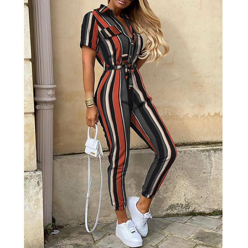 Dame elegant jumpsuit med innsvingt snitt og praktiske lommer Skjora