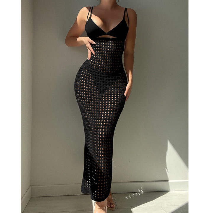 Damen Häkel-Maxikleid im figurbetonten Design Skjora