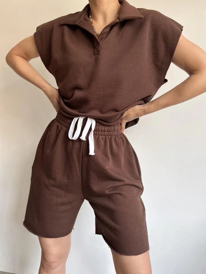 Damer casual polo skjorte og shorts sett Skjora