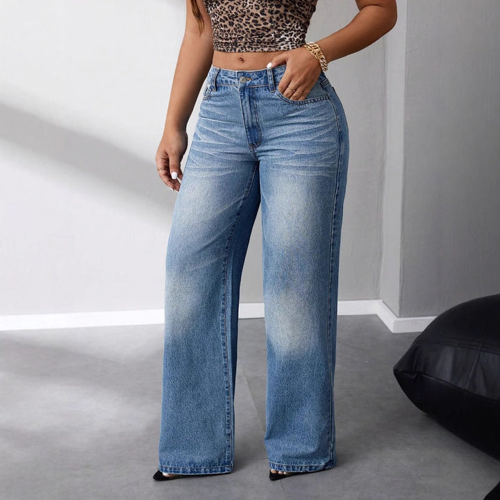 Dames vide høytrykkjeans i en avslappet vintagestil Skjora