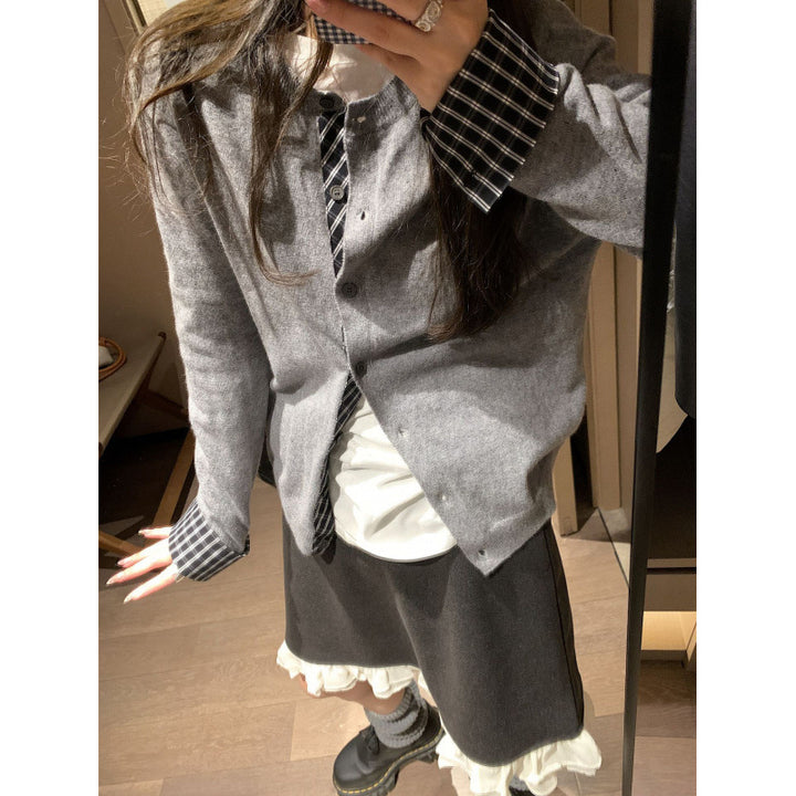 Dame cardigan med fin kasjmirblanding og elegant knappestolpe Skjora