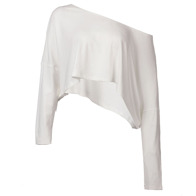 Dame asymmetrisk Crop-top med avslappet snitt og mykt stoff Skjora