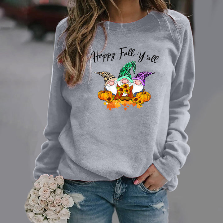Dame sweatshirt med høstmotiv og komfortabel passform Skjora