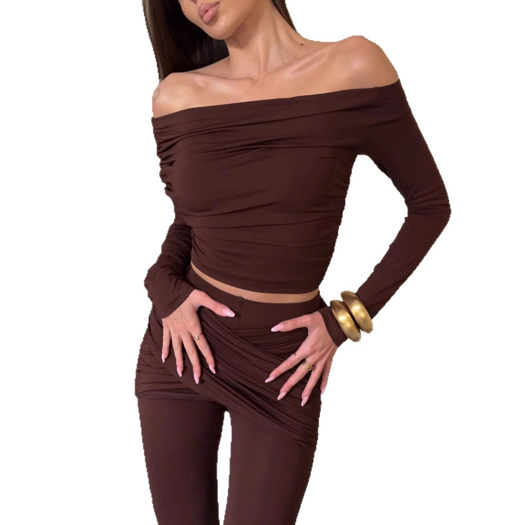 Kvinne Elegant Jumpsuit med Bred Ben og Off-Skuldre Design Skjora
