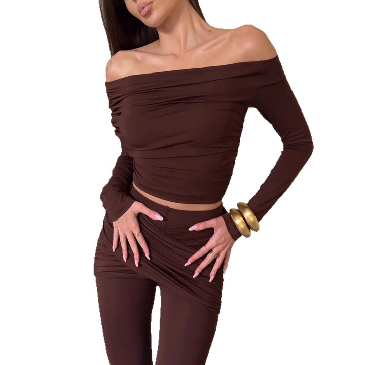 Kvinne Elegant Jumpsuit med Bred Ben og Off-Skuldre Design Skjora