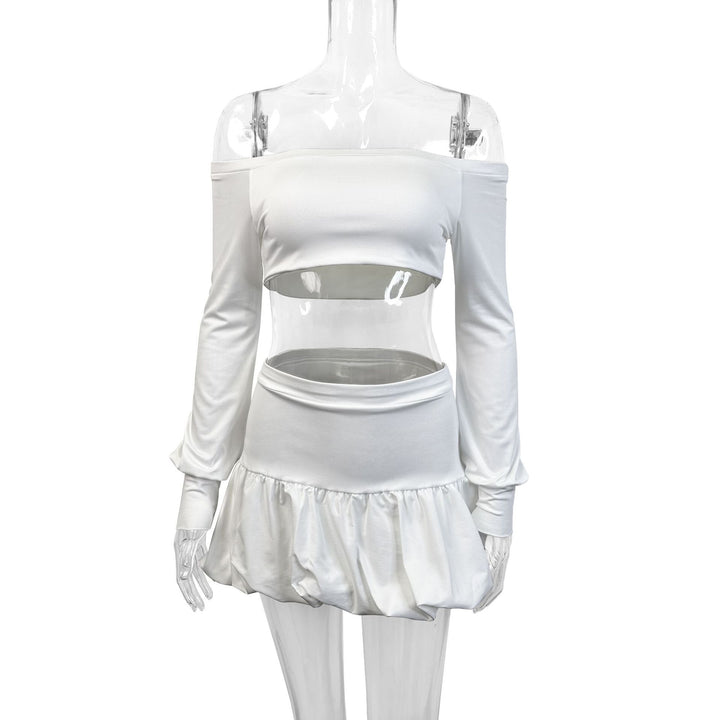 Women's Off-Shoulder Set with Refined Top and Flowy Skirt Skjora
