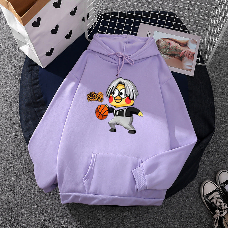 Dame hoodie med kreativ basketballmotiv Skjora