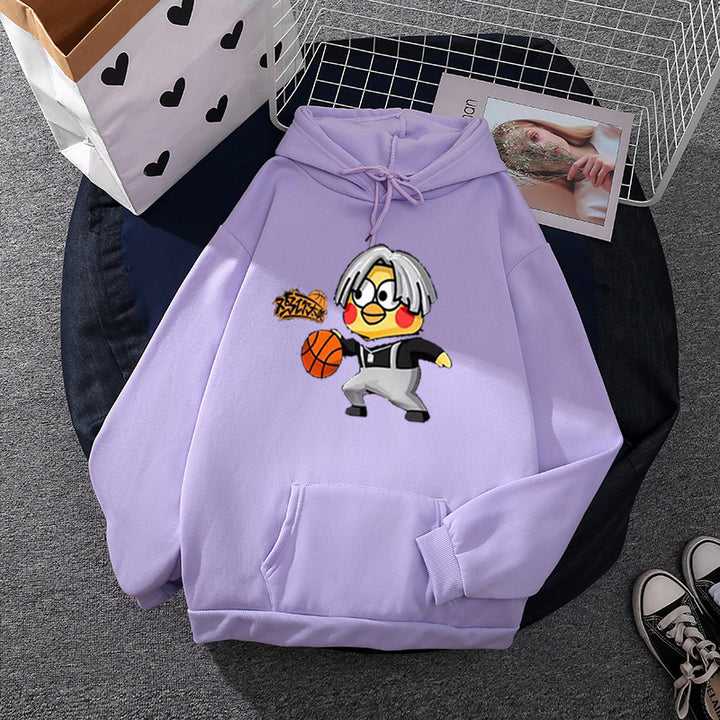 Dame hoodie med kreativ basketballmotiv Skjora