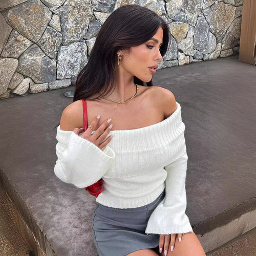 Damer Off-Shoulder Pullover Skjora