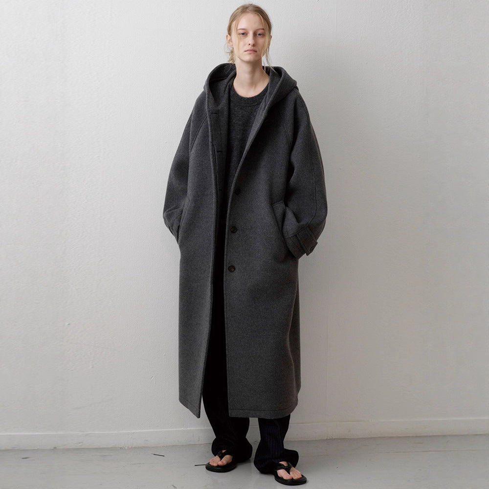Dame Elegant Oversize-kåpe med hette og praktiske lommer Skjora