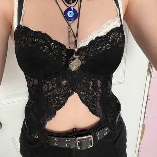 Dame spiss-bustier med blomsterdesign og justerbare stropper Skjora
