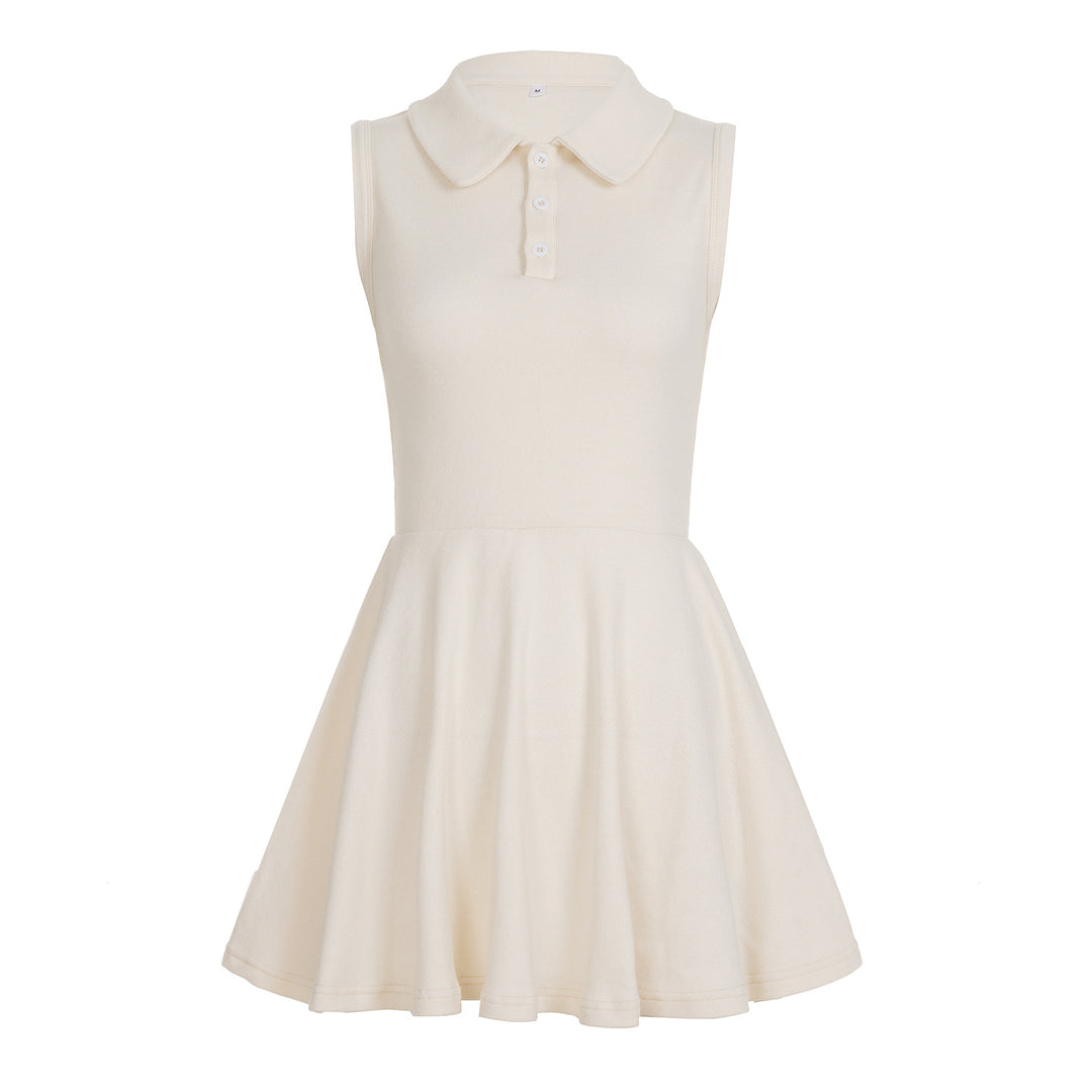Ladies' Polo dress with elegant collar and flowing skirt Skjora