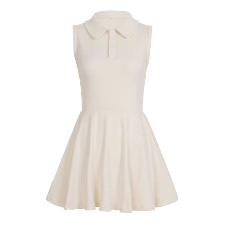 Ladies' Polo dress with elegant collar and flowing skirt Skjora