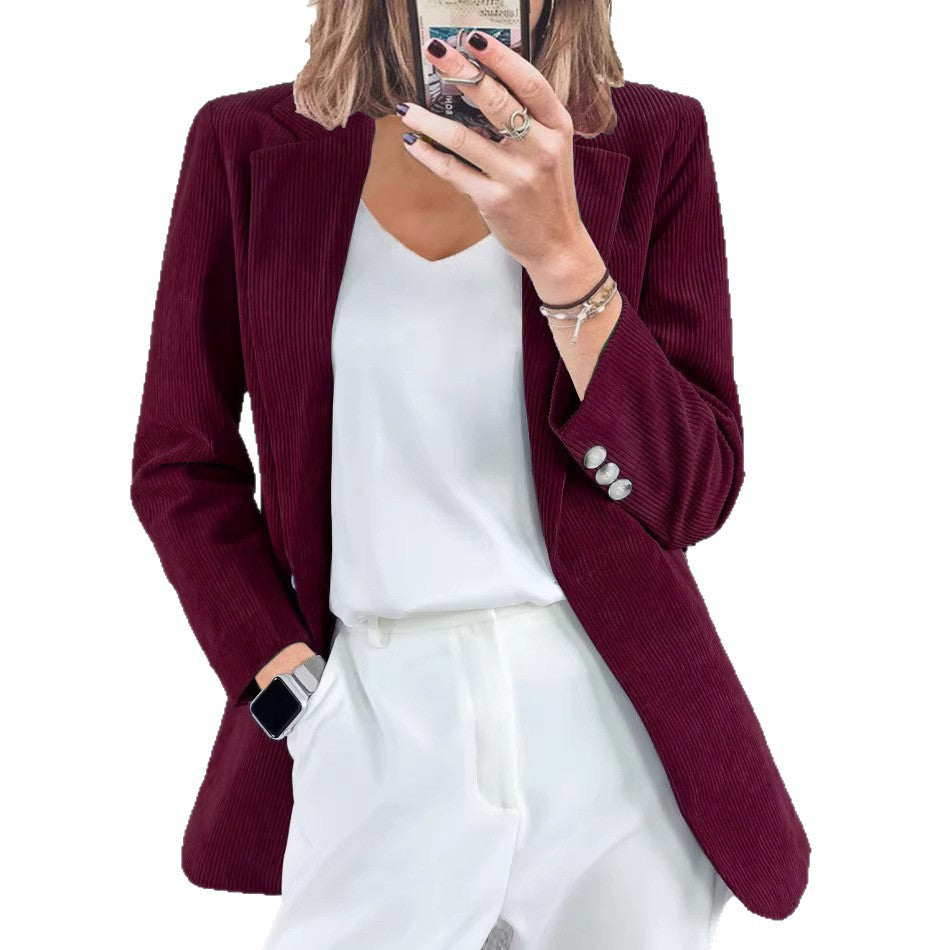 Damenes stilige stripete blazer med slim fit Skjora