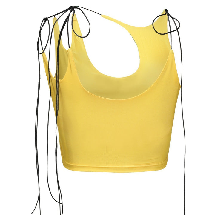 Dame Crop-Top med asymmetrisk utringning og justerbare stropper Skjora