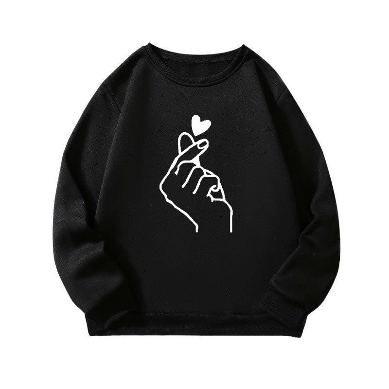 Kvinne sweatshirt med kreativt håndtegnmotiv og myk indre fôr Skjora
