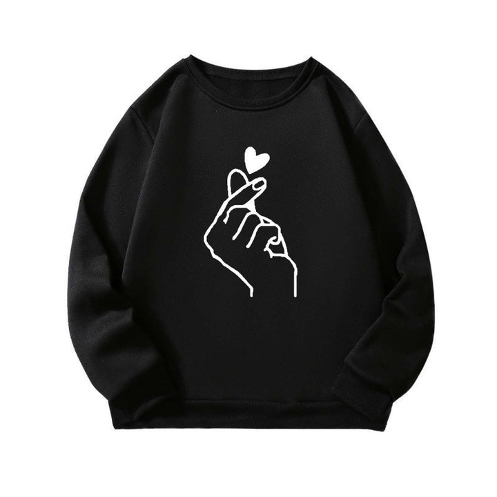 Kvinne sweatshirt med kreativt håndtegnmotiv og myk indre fôr Skjora