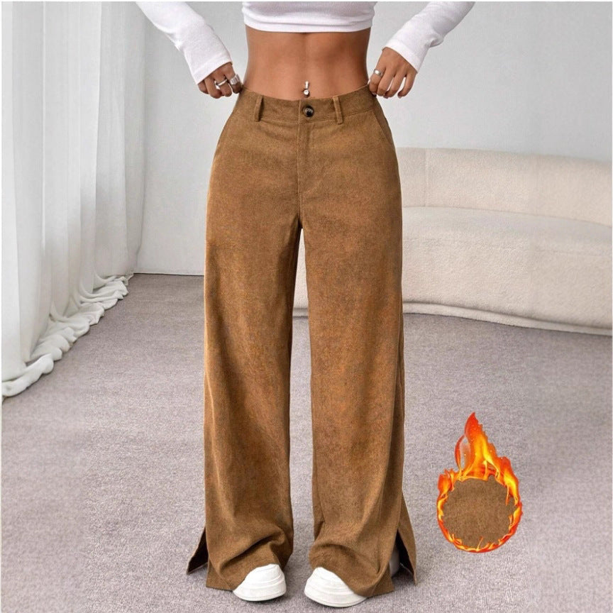 Dame Bred High-Waist Bukser Skjora
