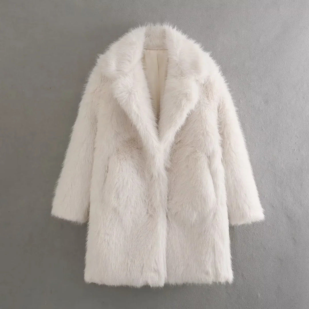 Dame fleecejakke med elegante krager og praktiske lommer Skjora