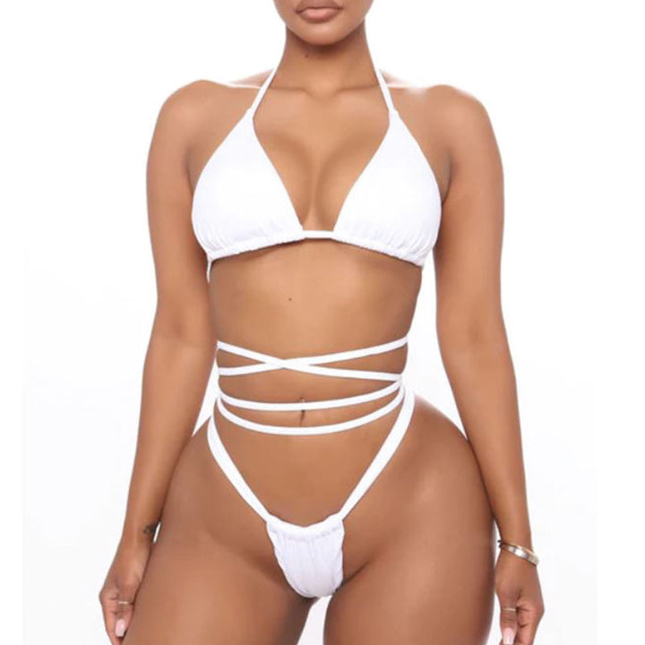 Dame Triangel-Bikini-sett med raffinerte snøring detaljer Skjora