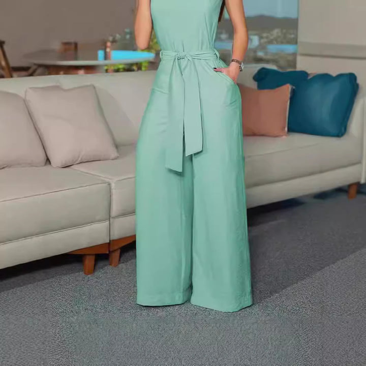 Dame Luftig Jumpsuit med belte og lommer Skjora