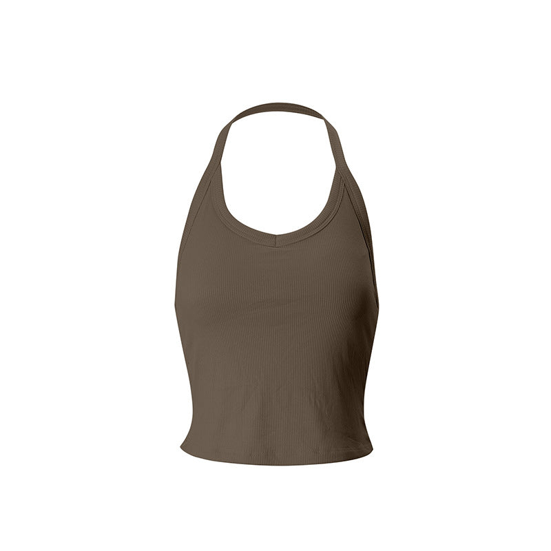 Dame Sporty Crop-Top laget av pustende materiale med Racerback-konkurransedesign Skjora