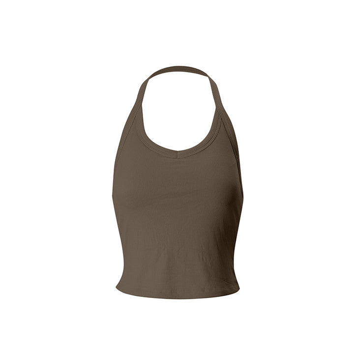 Dame Sporty Crop-Top laget av pustende materiale med Racerback-konkurransedesign Skjora