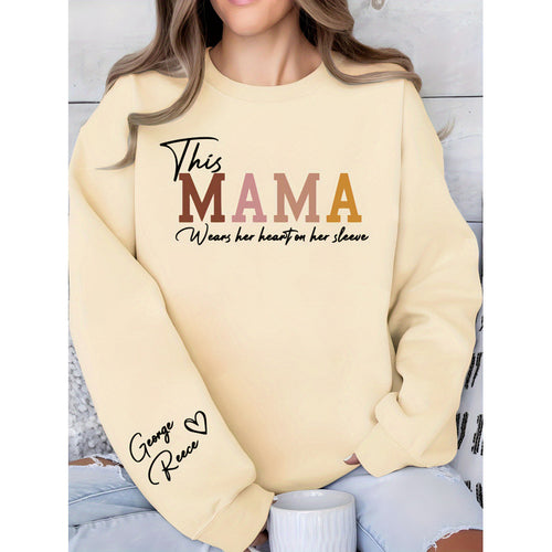Dame sweatshirt med inspirerende mamma trykk og komfortabel passform Skjora