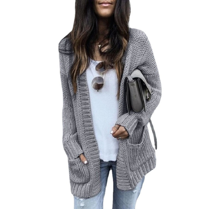 Kvinnes Chunky Strikket Cardigan Skjora