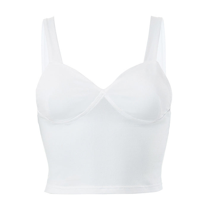 Dame crop top med komfortabel passform og elegant utringning Skjora