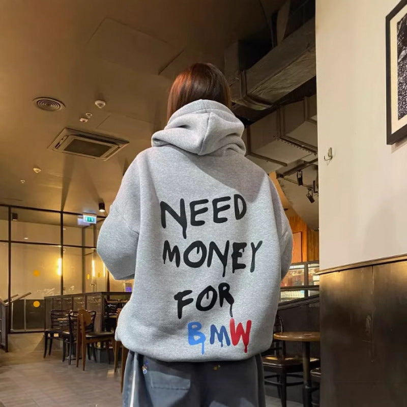Dame Oversized Hoodie med stilige bokstaver Skjora