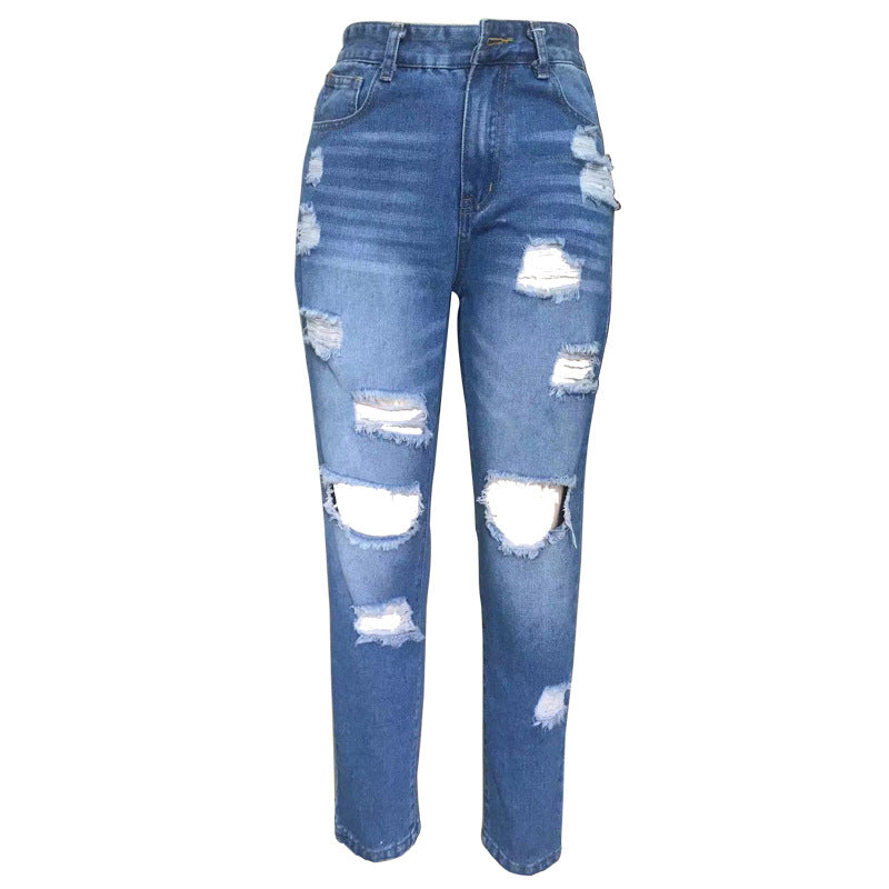 Women's Distressed Boyfriend Jeans Skirt