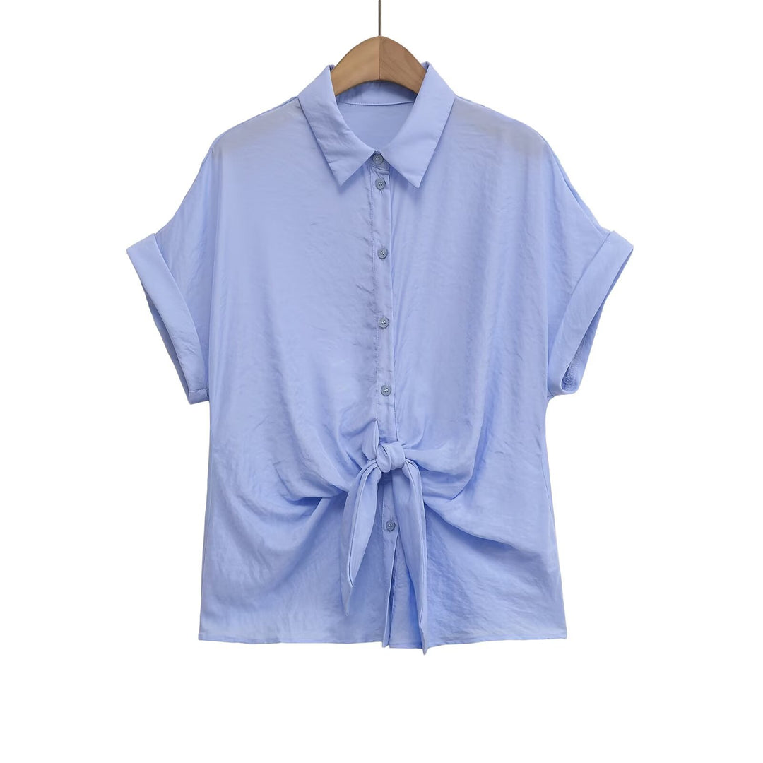 Dame casual knute skjorter med kort erm Skjora