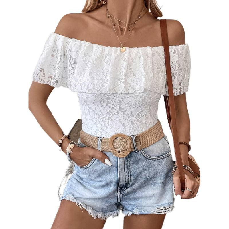 Dame Off-Shoulder Blonde Bluse Skjora