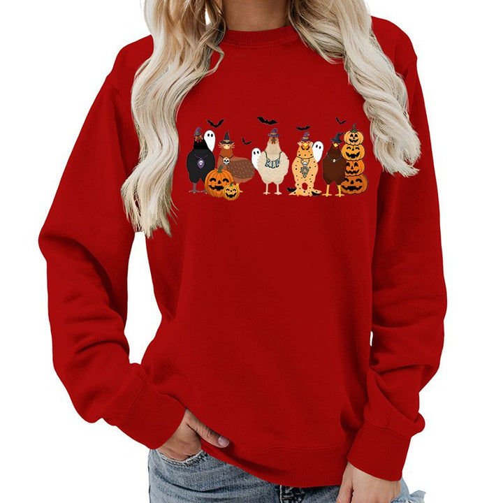 Dame sweatshirt med muntert Halloween-motiv Skjora