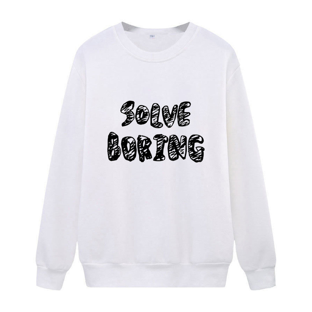 Damen avslappet sweatshirt med kreativ tekst Skjora