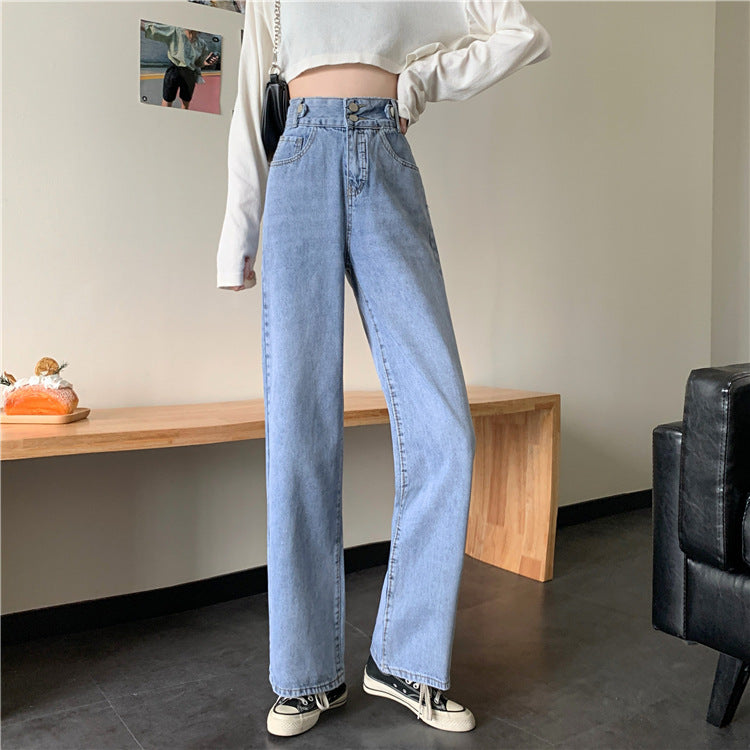 Damer Høy Midje Bootcut Jeans Skjora