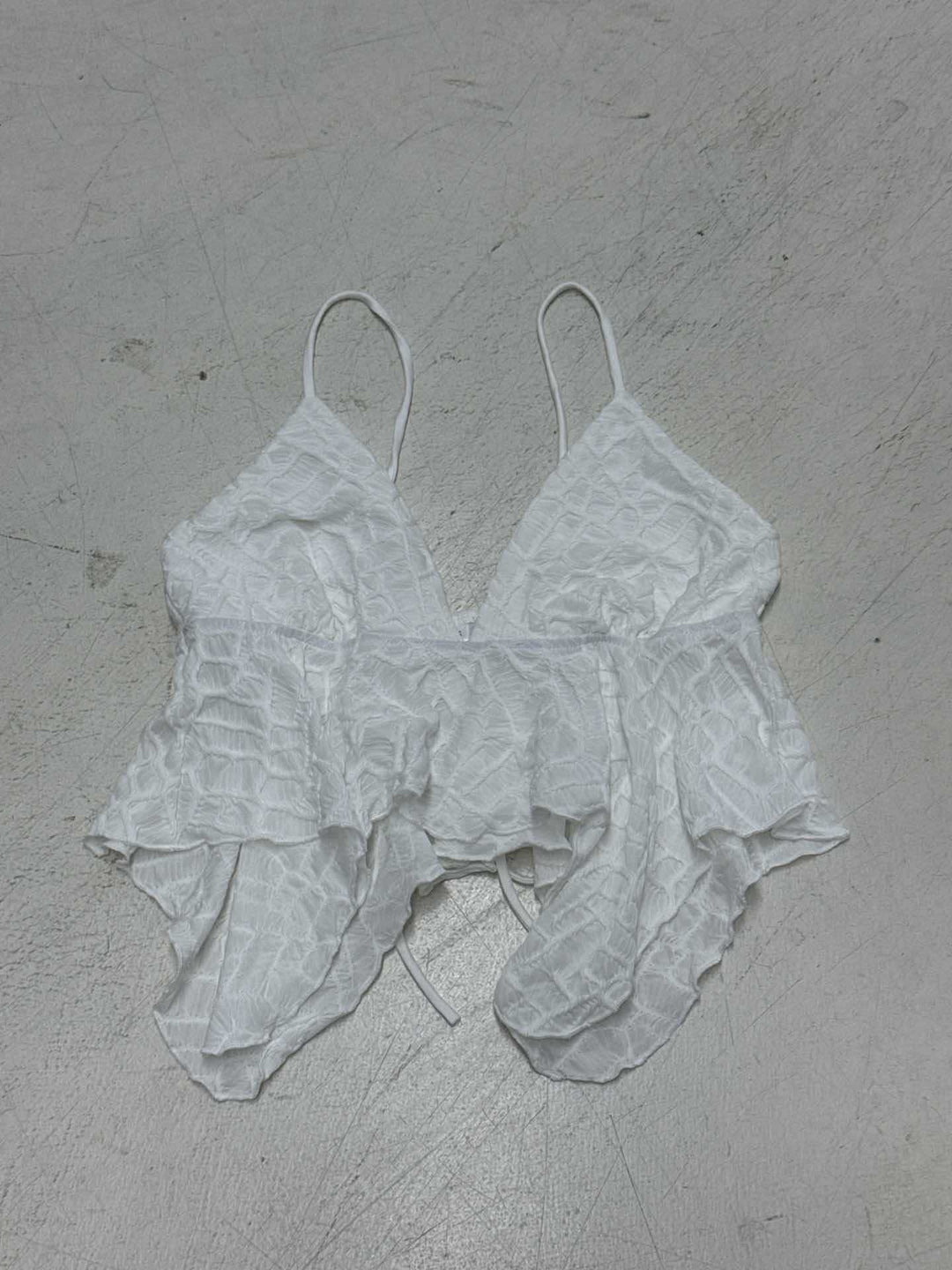 Dame leken Crop-Top med elegante volanger detaljer Skjora
