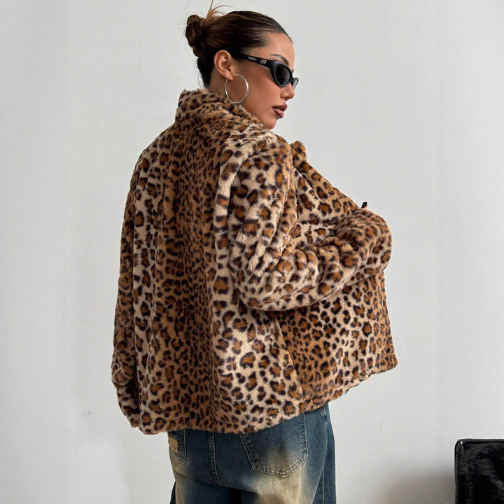 Kvinne elegant leopardmønster blazer jakke Skjora