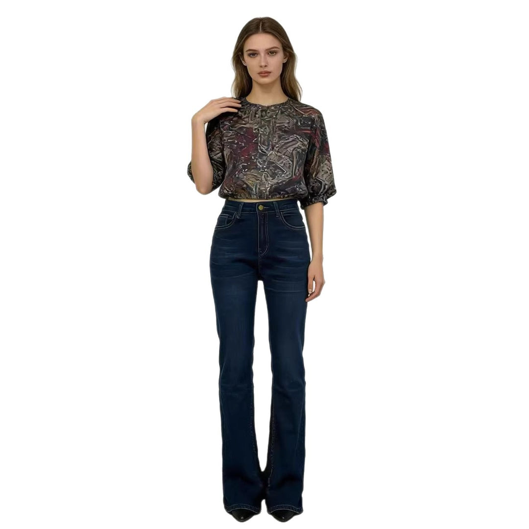 Damer høy midje bootcut jeans i elegant design Skjora