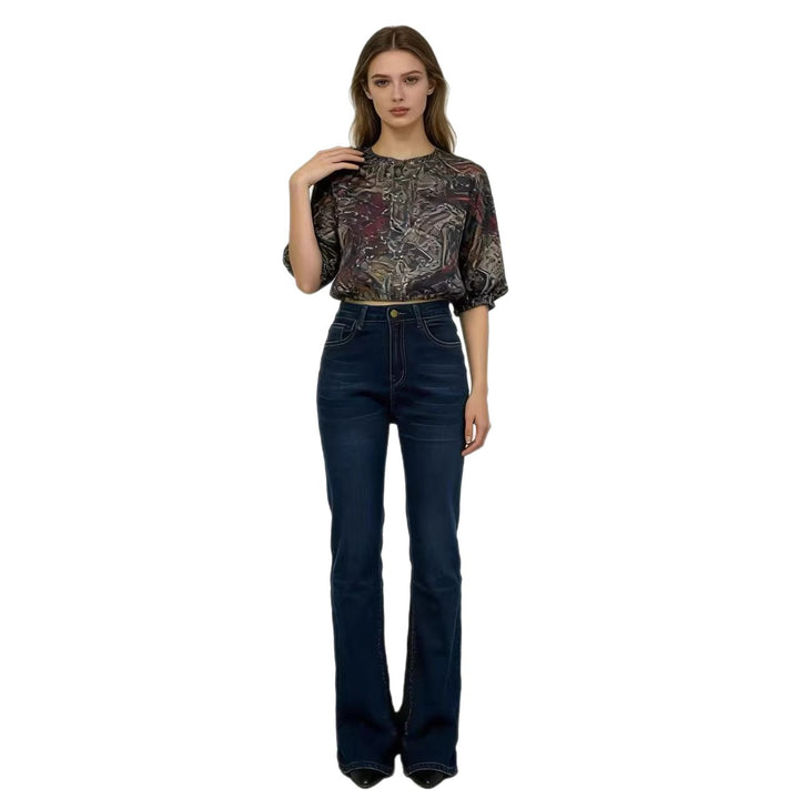Damer høy midje bootcut jeans i elegant design Skjora