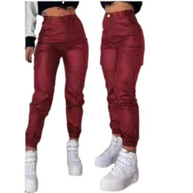 Dame fashion Cargo-bukser med elastisk linning og lommer Skjora