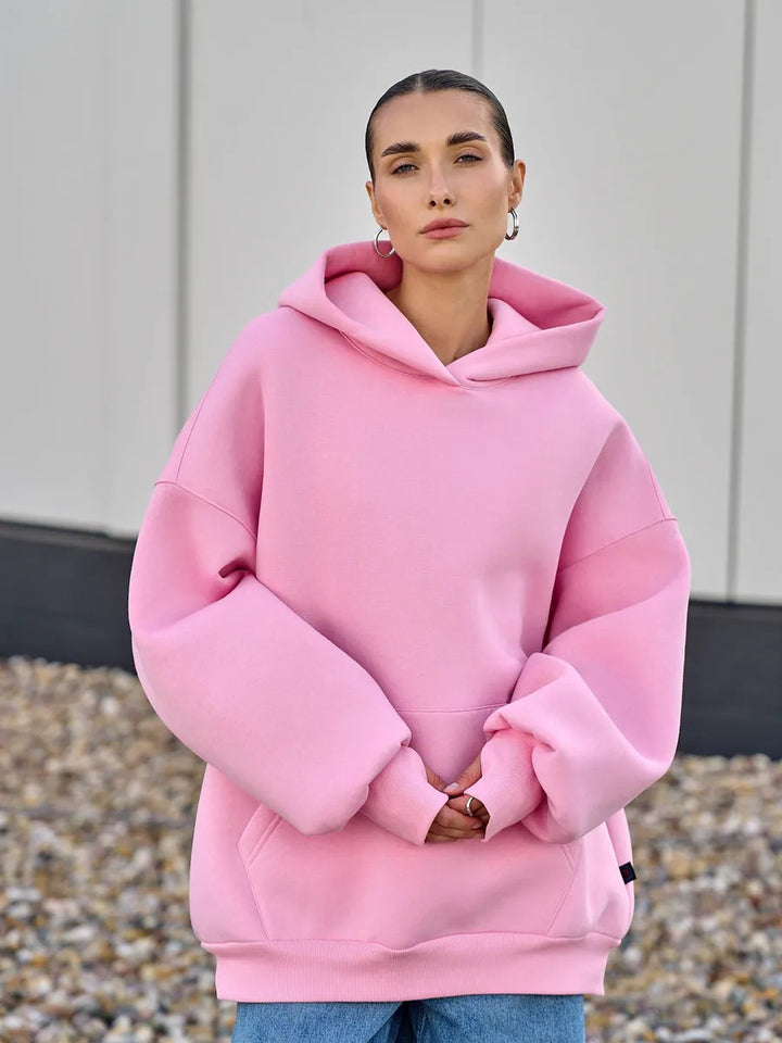 Dames oversized hoodie met volumineuze mouwen en geïntegreerde kangoeroezak Skjora