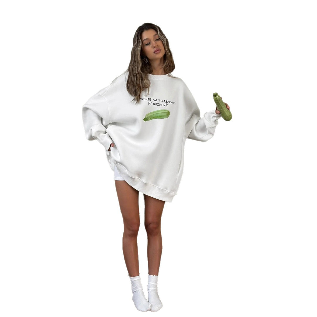 Dame casual sweatshirt med originalt trykk Skjora