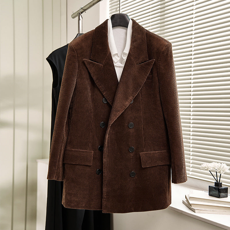 Damer elegant Cordblazer med dobbel knapperekke og klassisk snitt Skjora