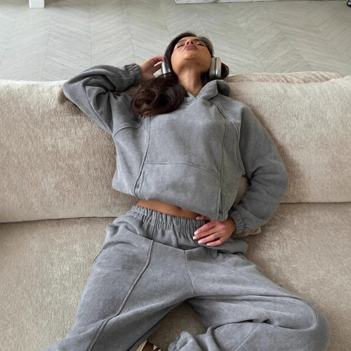 Kvinnens cozy fleece fritidssett Skjora